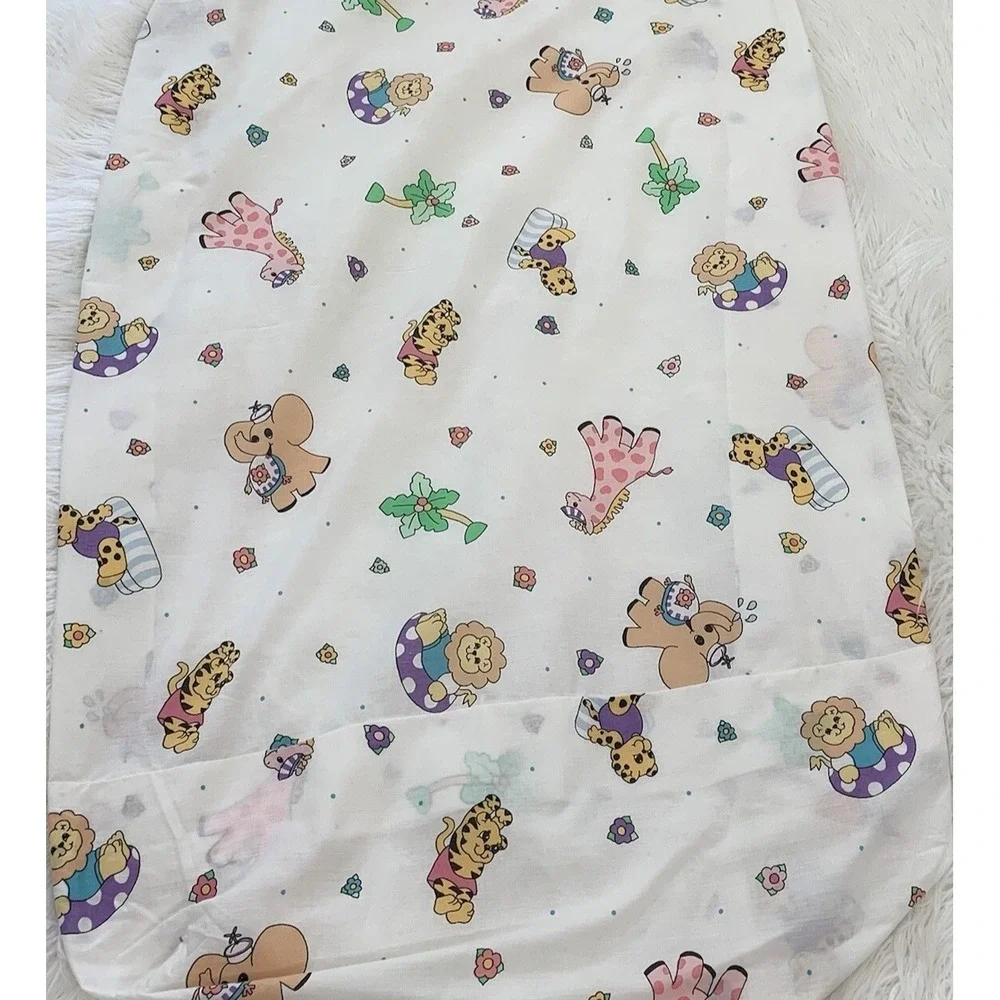 1993 Little Bedding Red Calliope Vintage Animal Lion Fitted Crib Sheet Baby